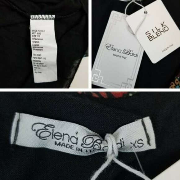 Elena Baldi Floral Print Asymmetrical Ruffled Hem Chiffon Dress Size XS - Picture 11 of 11